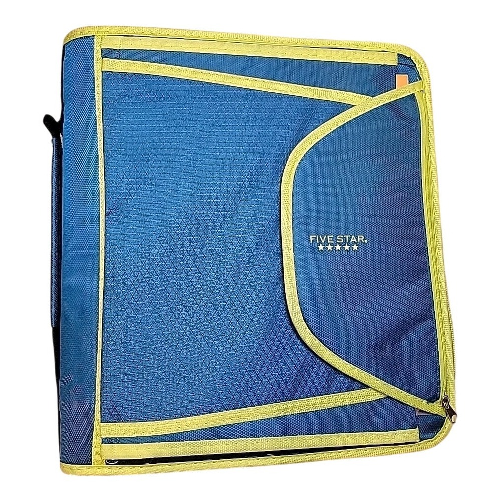 Five Star Zipper Binder 3 Ring, 2 Inch‎ Capacity, Blue